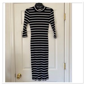 Copper Key Junior Girls Black & White Stripe Sweater Dress Size M